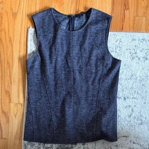 Theory Black and Gray Herringbone Blouse